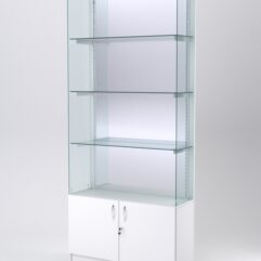 Витрина АСТЕРИЯ №127 (без дверок, задняя стенка - зеркало), Белый