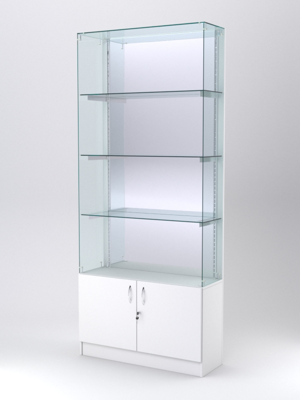 Витрина АСТЕРИЯ №127 (без дверок, задняя стенка - зеркало), Белый