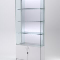 Витрина АСТЕРИЯ №127 (без дверок, задняя стенка - зеркало), Серый