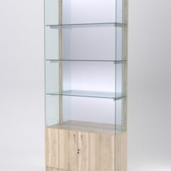 Витрина АСТЕРИЯ №127 (без дверок, задняя стенка - зеркало), Дуб Сонома