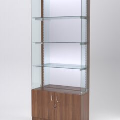 Витрина АСТЕРИЯ №127 (без дверок, задняя стенка - зеркало), Орех