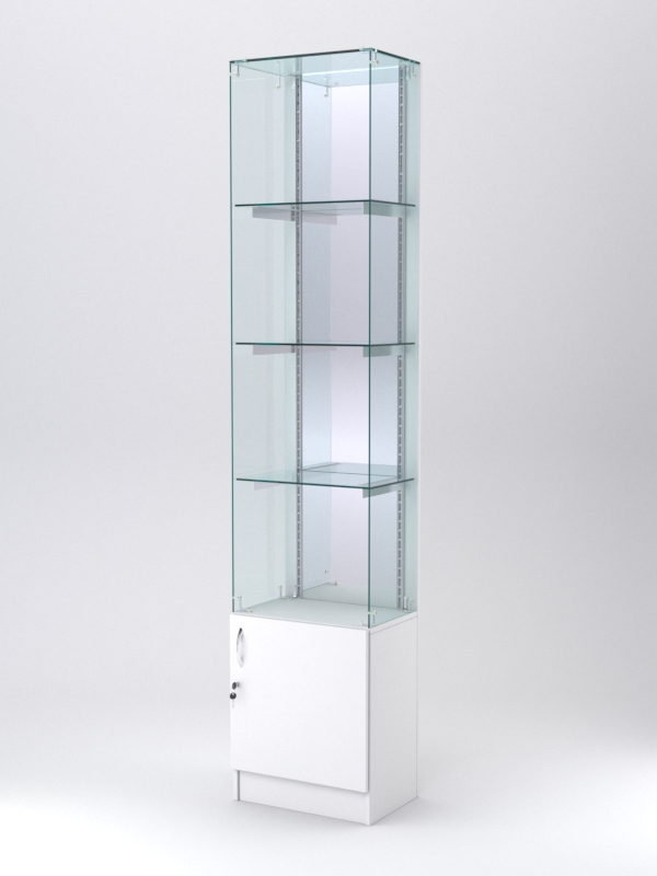 Витрина АСТЕРИЯ №128 (без дверки, задняя стенка - зеркало), Белый