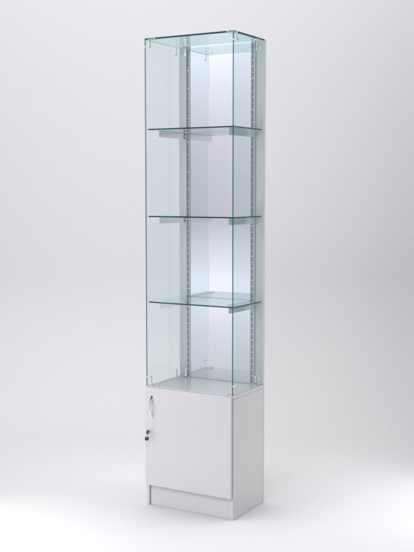 Витрина АСТЕРИЯ №128 (без дверки, задняя стенка - зеркало), Серый