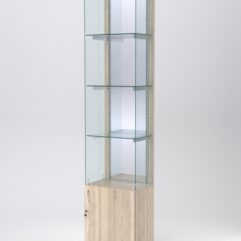 Витрина АСТЕРИЯ №128 (без дверки, задняя стенка - зеркало), Дуб Сонома