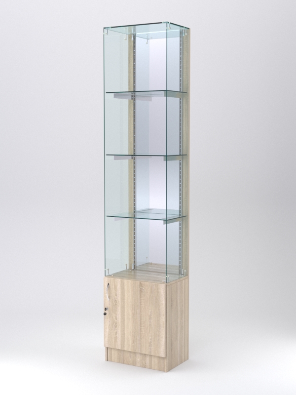 Витрина АСТЕРИЯ №128 (без дверки, задняя стенка - зеркало), Дуб Сонома
