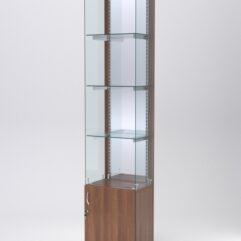 Витрина АСТЕРИЯ №128 (без дверки, задняя стенка - зеркало), Орех