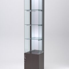 Витрина АСТЕРИЯ №128 (без дверки, задняя стенка - зеркало), Дуб Венге