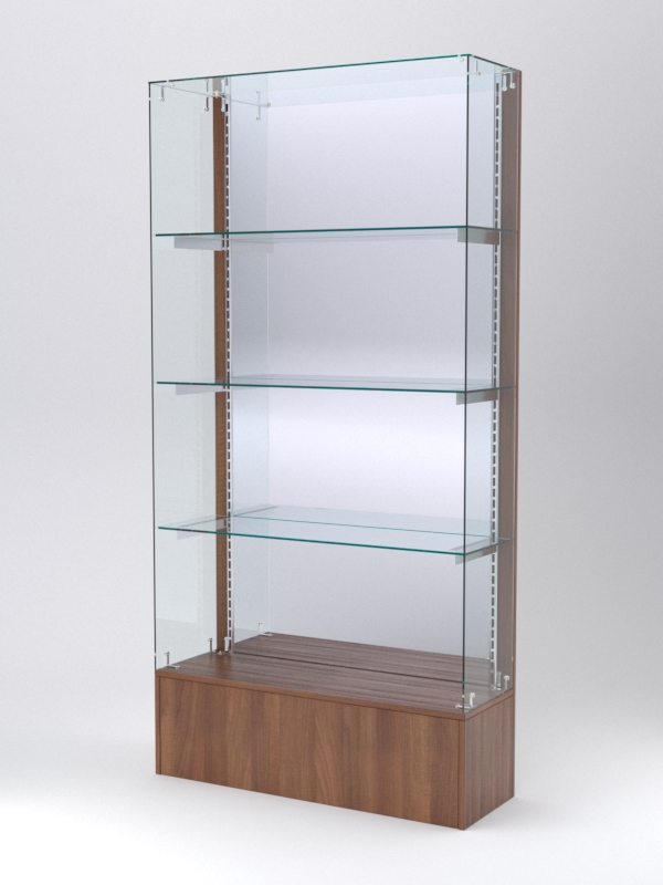 Витрина АСТЕРИЯ №131 (без дверок, задняя стенка - зеркало), Орех