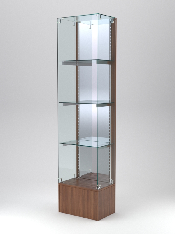 Витрина АСТЕРИЯ №132 (без дверки, задняя стенка - зеркало), Орех