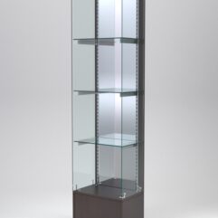 Витрина АСТЕРИЯ №132 (без дверки, задняя стенка - зеркало), Дуб Венге