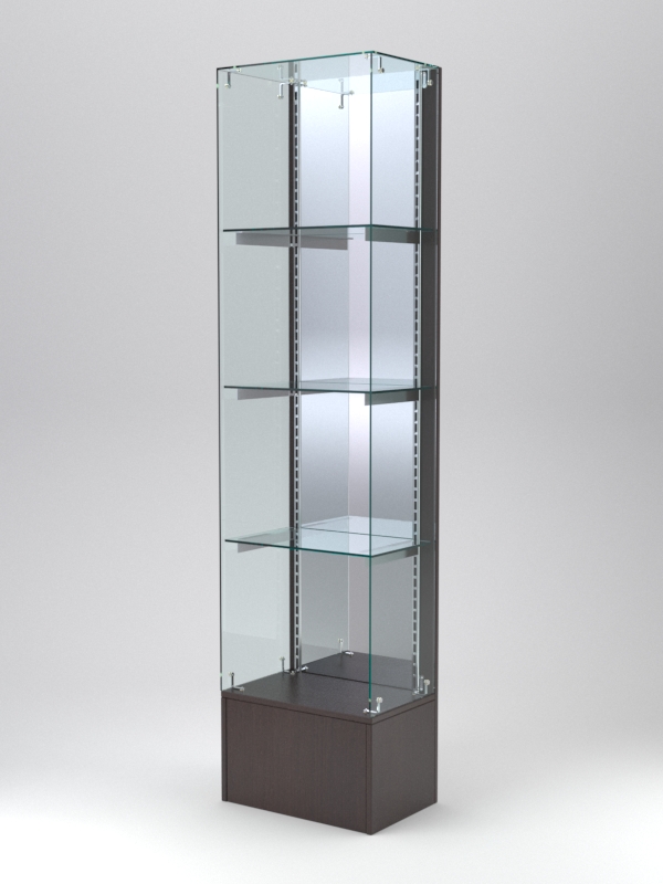 Витрина АСТЕРИЯ №132 (без дверки, задняя стенка - зеркало), Дуб Венге