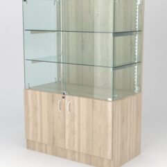 Витрина АСТЕРИЯ низкая №1 (с дверками, задняя стенка - ДСП), Дуб Сонома