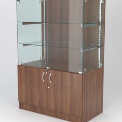 Витрина АСТЕРИЯ низкая №1 (с дверками, задняя стенка - ДСП), Орех