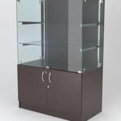 Витрина АСТЕРИЯ низкая №1 (с дверками, задняя стенка - ДСП), Дуб Венге