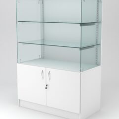 Витрина АСТЕРИЯ низкая №2 (без дверок, задняя стенка - ДСП), Белый