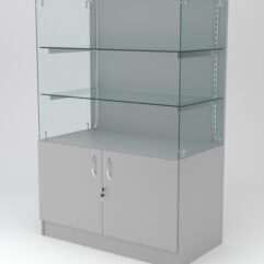 Витрина АСТЕРИЯ низкая №2 (без дверок, задняя стенка - ДСП), Серый