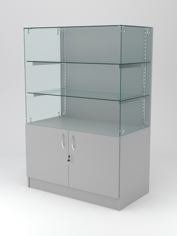 Витрина АСТЕРИЯ низкая №2 (без дверок, задняя стенка - ДСП), Серый