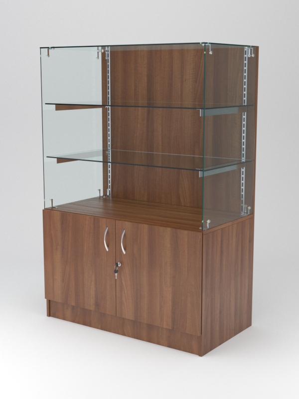 Витрина АСТЕРИЯ низкая №2 (без дверок, задняя стенка - ДСП), Орех