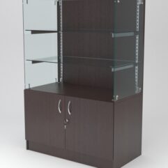 Витрина АСТЕРИЯ низкая №2 (без дверок, задняя стенка - ДСП), Дуб Венге