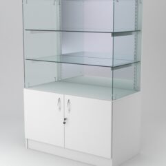 Витрина АСТЕРИЯ низкая №4 (без дверок, задняя стенка - зеркало), Белый