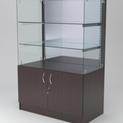 Витрина АСТЕРИЯ низкая №4 (без дверок, задняя стенка - зеркало), Дуб Венге