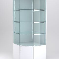 Витрина АСТЕРИЯ угловая №1 (с дверкой, задняя стенка - ДСП), Белый