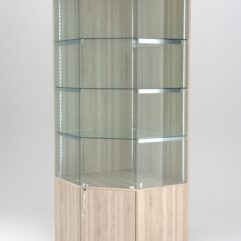 Витрина АСТЕРИЯ угловая №1 (с дверкой, задняя стенка - ДСП), Дуб Сонома