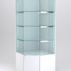 Витрина АСТЕРИЯ угловая №3 (с дверкой, задняя стенка - ДСП), Белый