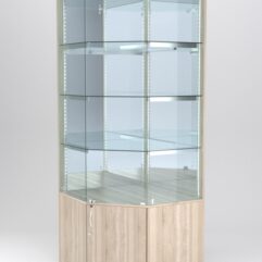 Витрина АСТЕРИЯ угловая №3 (с дверкой, задняя стенка - ДСП), Дуб Сонома