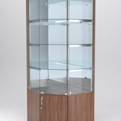 Витрина АСТЕРИЯ угловая №3 (с дверкой, задняя стенка - ДСП), Орех