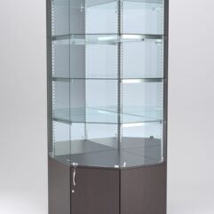 Витрина АСТЕРИЯ угловая №3 (с дверкой, задняя стенка - ДСП), Дуб Венге