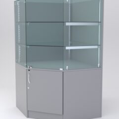 Витрина АСТЕРИЯ угловая №5 (с дверкой, задняя стенка - ДСП), Серый