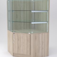 Витрина АСТЕРИЯ угловая №5 (с дверкой, задняя стенка - ДСП), Дуб Сонома