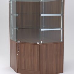 Витрина АСТЕРИЯ угловая №5 (с дверкой, задняя стенка - ДСП), Орех