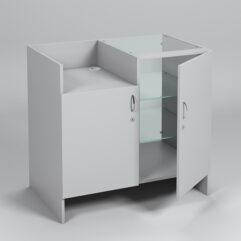 Прилавок под кассу ЭКОНОМ №7 (900мм) с дверкой, Серый