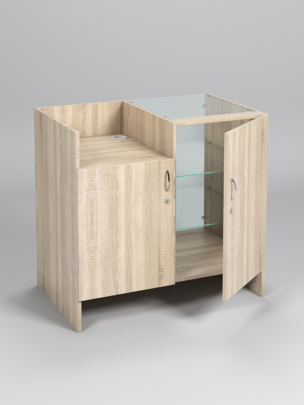 Прилавок под кассу ЭКОНОМ №7 (900мм) с дверкой, Дуб Сонома