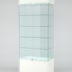 Витрина СИМВОЛ №1-1 (задняя стенка - стекло), Белый