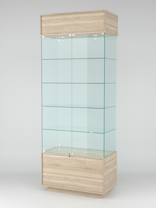 Витрина СИМВОЛ №1-1 (задняя стенка - стекло), Дуб Сонома