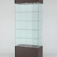 Витрина СИМВОЛ №1-1 (задняя стенка - стекло), Дуб Венге