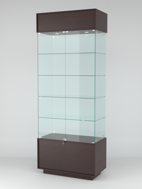 Витрина СИМВОЛ №1-1 (задняя стенка - стекло), Дуб Венге
