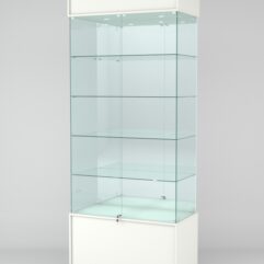 Витрина СИМВОЛ №1-2 (задняя стенка - зеркало), Белый