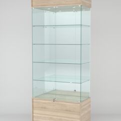 Витрина СИМВОЛ №1-2 (задняя стенка - зеркало), Дуб Сонома