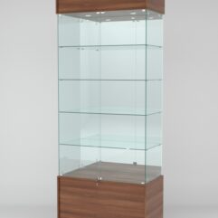 Витрина СИМВОЛ №1-2 (задняя стенка - зеркало), Орех