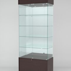 Витрина СИМВОЛ №1-2 (задняя стенка - зеркало), Дуб Венге