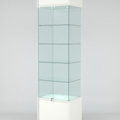 Витрина СИМВОЛ №2-1 (задняя стенка - стекло), Белый