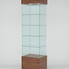 Витрина СИМВОЛ №2-1 (задняя стенка - стекло), Орех