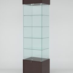 Витрина СИМВОЛ №2-1 (задняя стенка - стекло), Дуб Венге