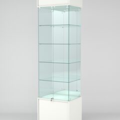 Витрина СИМВОЛ №2-2 (задняя стенка - зеркало), Белый