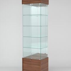 Витрина СИМВОЛ №2-2 (задняя стенка - зеркало), Орех