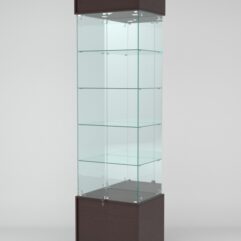 Витрина СИМВОЛ №2-2 (задняя стенка - зеркало), Дуб Венге